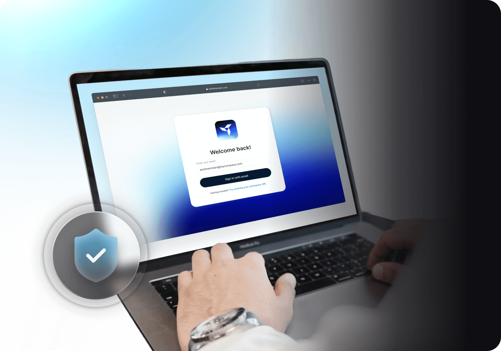 mPower-Log in effortlessly-User taps their badge to sign in — their identity is instantly verified.-image