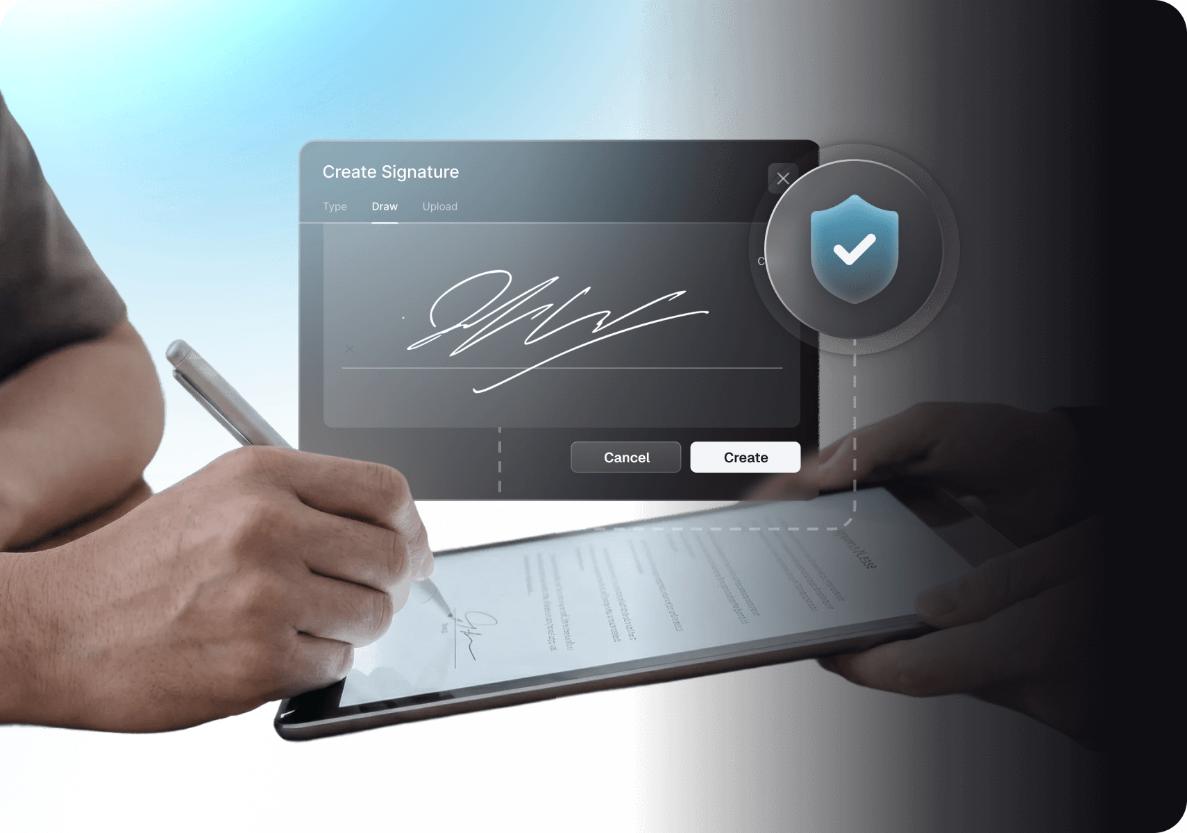 mPower-Stay protected automatically-Documents are approved with legally binding signatures, backed by certificates and a full audit trail.-image
